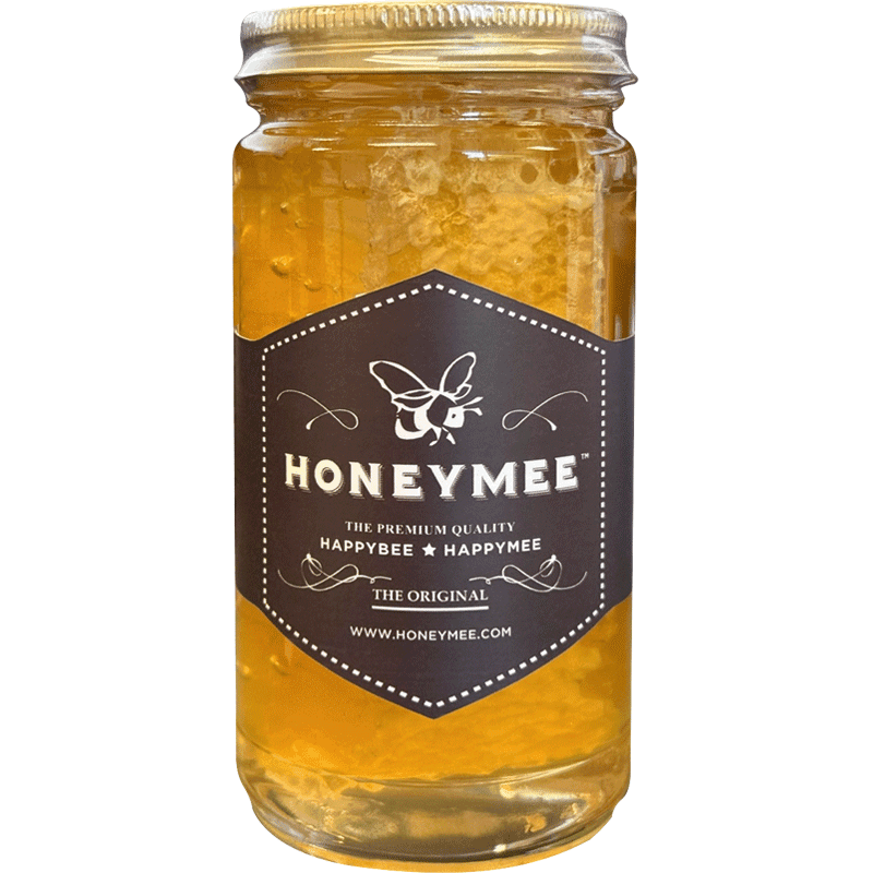 Honey with Honeycomb Jar — 1 lb of natural honey and honeycomb